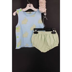 SASSY STITCHES DIAPER SET OUTFITS BUNNIES 2T
